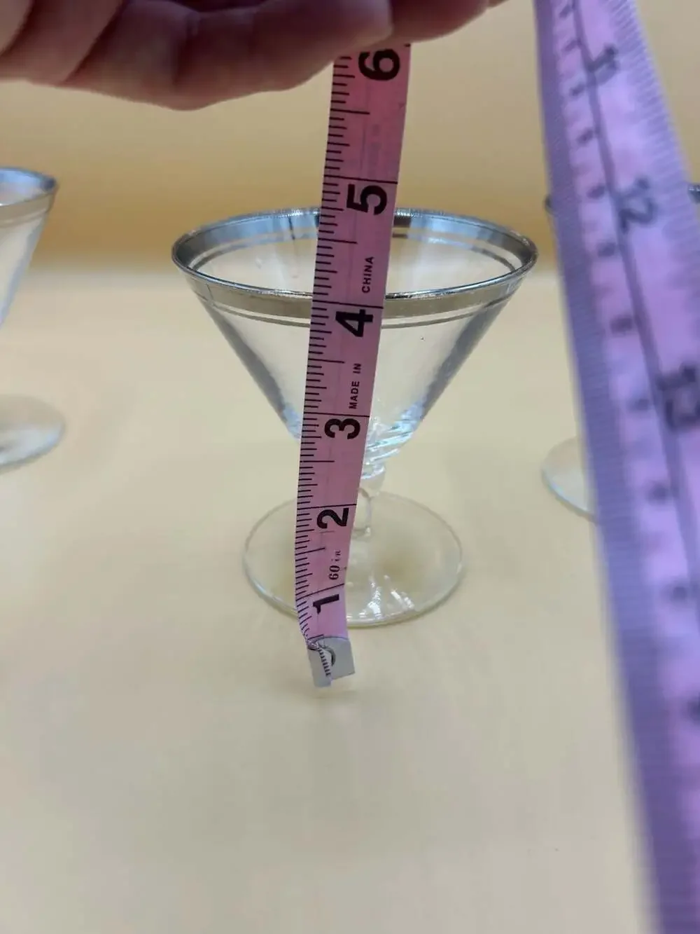 Vintage Libbey Saturn Platinum Trim Cocktail/Aperitif Glasses